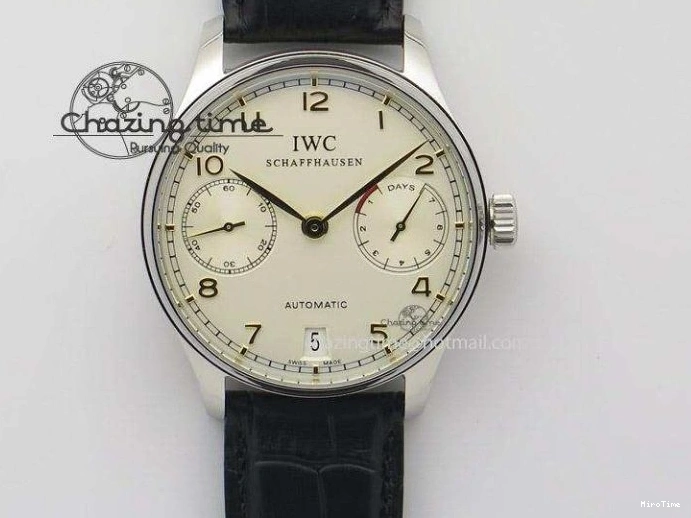 MIROTIME 0403 Unique Portuguese IW3714 Diam ZF V2 1:1 Best Edition Gray Dial On Brown Leather Strap A79350 (Slim Movement) 7250